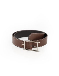 Brown leather women's belt
