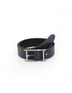 Blue leather women's belt