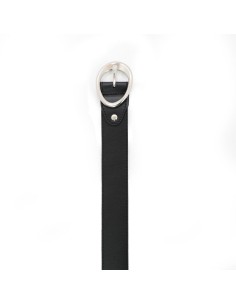 Black leather women's belt 2