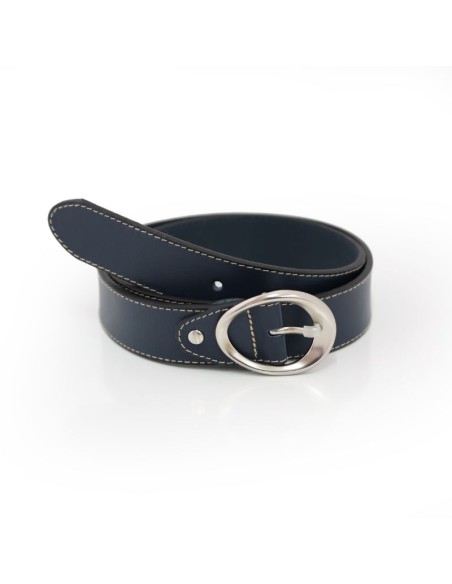 Blue leather women's belt