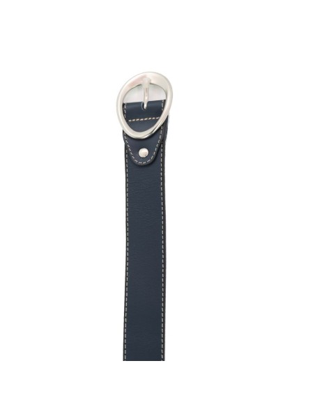 Blue leather women's belt