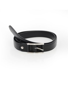 Black leather women's belt