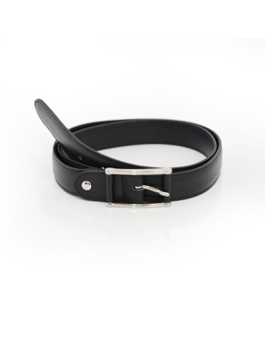 Black leather women's belt
