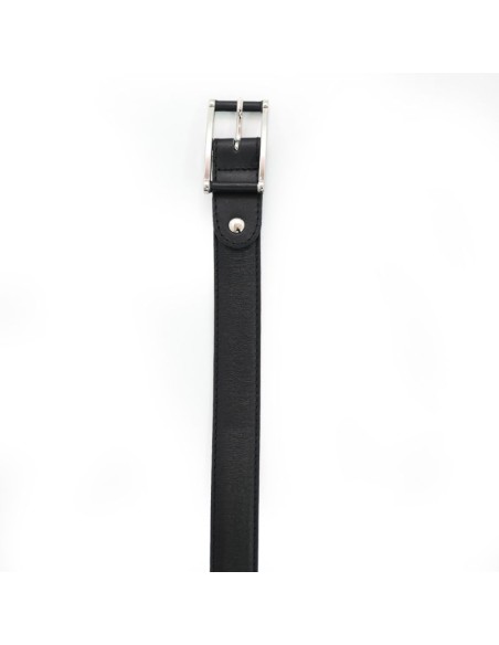 Black leather women's belt