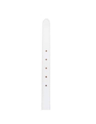 Cinturón de mujer de piel acabado plano color blanco