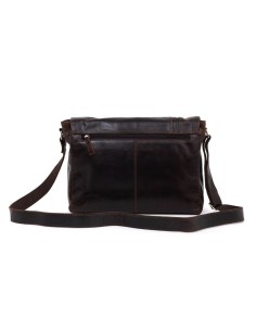 Bolso de piel cosido artesano color marrón 2