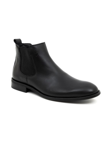 Black leather chelsea boots