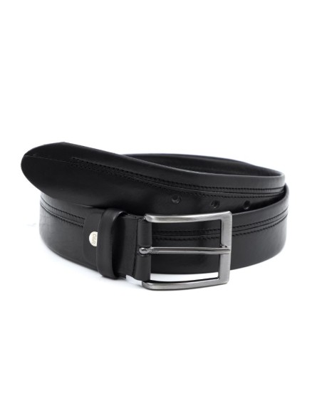 Black leather belt