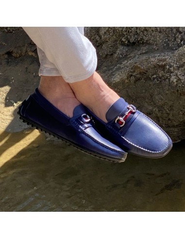 Mocassin de peau bleu BERAK-NAVY