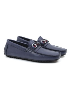 Mocassin de peau bleu BERAK-NAVY 2