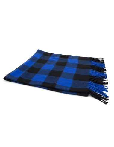 Foulard pour homme à carreaux bleu BUF-MISCO-BLUE