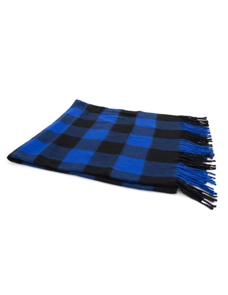 Foulard pour homme à carreaux bleu BUF-MISCO-BLUE