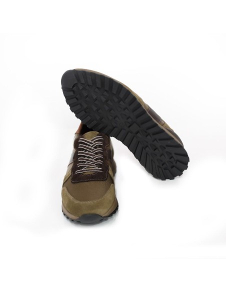 Green leather sneakers