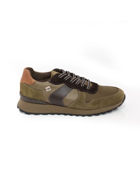 Sneakers de piel picado color verde