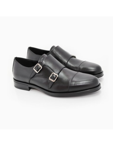 Black leather monkstrap