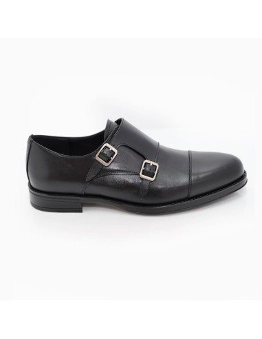 Black leather monkstrap