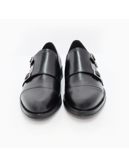 Black leather monkstrap