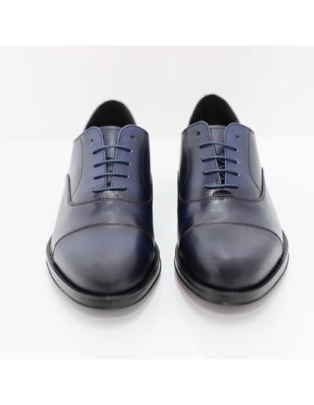 Blue leather Oxford