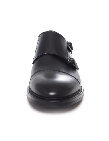 Black leather monkstrap