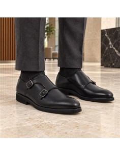 chaussure avec boucle de peau le noir FANKMEN-NEGRO