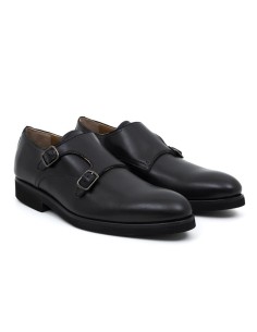 Zapato con hebilla de piel con dos  hebillas color negro 2