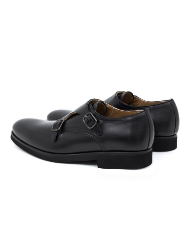 Black leather monkstrap