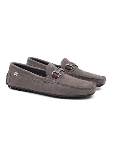 Grey suede moccasin
