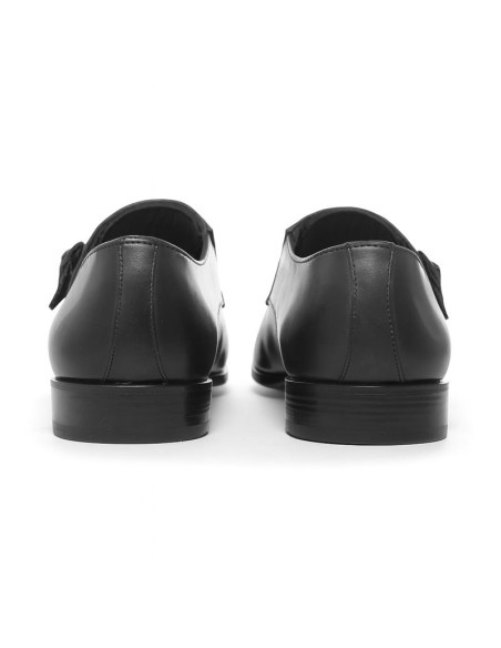 Black leather monkstrap