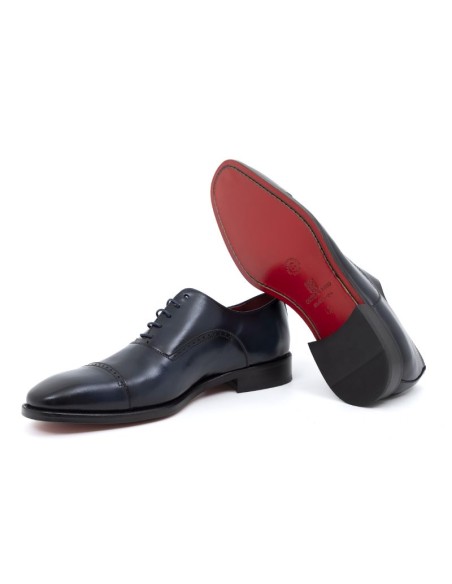Blue leather Oxford