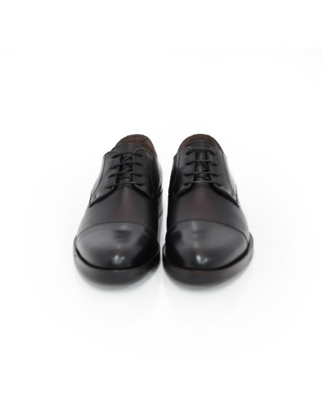 Black leather derby