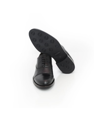 Oxford de piel de costura vuelta color negro