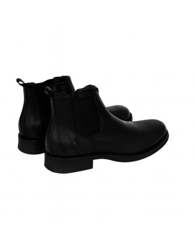 bottines chelsea de peau le noir MOFOR-NEGRO