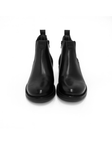 Botines Chelsea de piel acabado a mano color negro