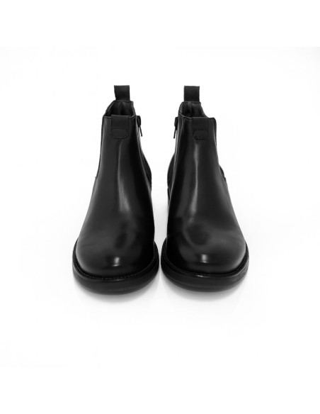 bottines chelsea de peau le noir MOFOR-NEGRO