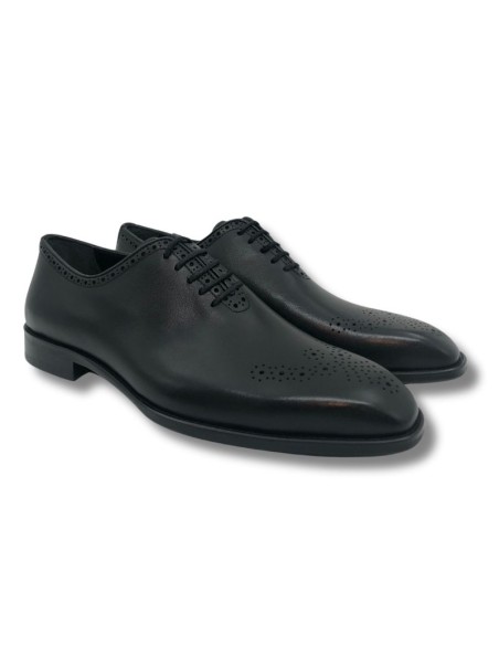 Oxford de piel con picado maría color negro