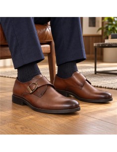 Brown leather monkstrap