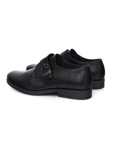 Black leather monkstrap