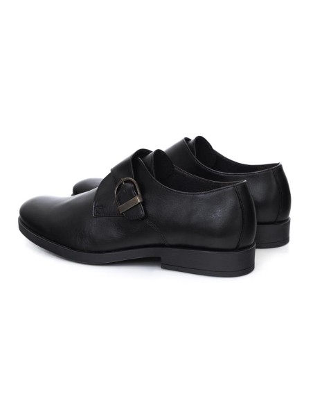 Black leather monkstrap