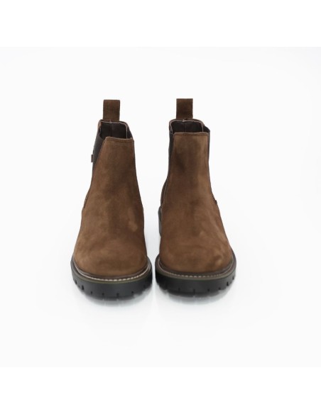 Brown suede chelsea boots