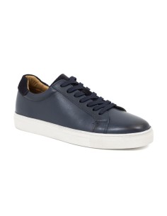 Sneakers de piel liso color azul