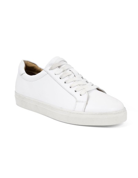 baskets de peau blanc TERLON-WHITE