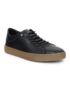 Sneakers de piel liso color negro