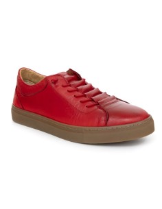 Sneakers de piel liso color rojo