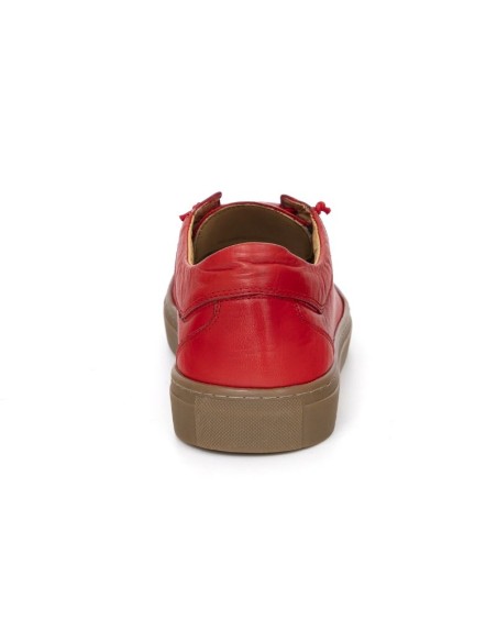 Red leather sneakers