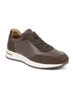 Deportivo de piel liso color marrón