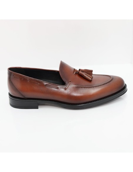 Brown leather moccasin