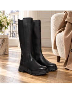 Botas de mujer de piel liso color negro