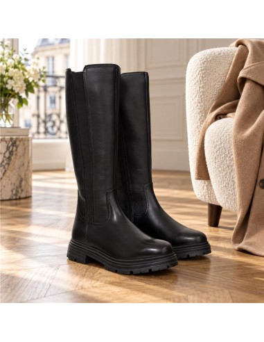 Botas de mujer de piel liso color negro