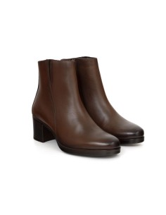 Brown leather women's boots