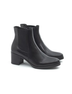 Botines de mujer de piel acabado a mano color negro 2